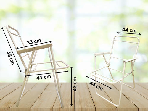 Imagen 3 de 7 de Armazón Silla Plegable Hierro Pintado Kit X4 - Disentino