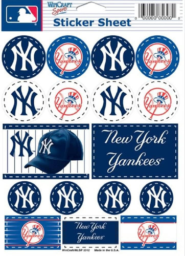 Mlb New York Yankees Vinyl Sticker Sheet, 5  X 7 