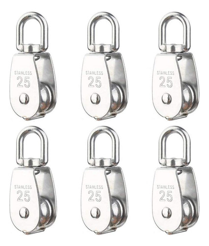 6pcs Rodillos Polea Única Elevación M25 Con Carga 330 Lb