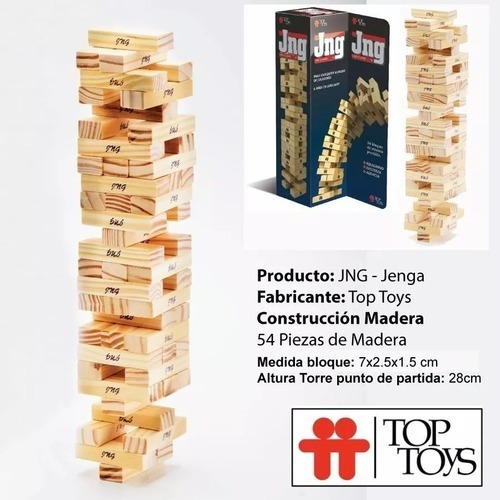 Imagen 5 de 7 de Clasico Juego Jenga Torre De Madera Original Toptoys E.full