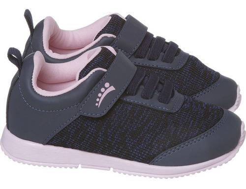 Imagem 2 de 5 de Tênis Infantil Ortopasso Jogging Menina Azul Marinho