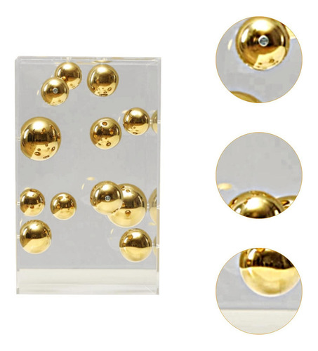 Capa De Acrílico Transparente Bola 16cm X 16cm X 26cm Ouro