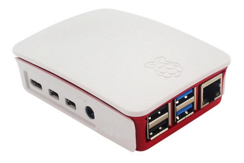 Case Oficial Raspberry Pi 4 Blanco Con Rosa, Electrónica