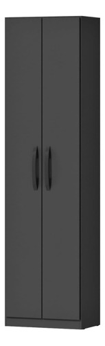 Mueble Multiusos Ropero Armario Closet Placard Panelero Mulata 308mx 2 Puertas 4 Estantes Color Negro
