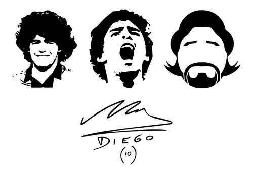 Rdg - Vinilo Sticker Calcomanía Diego Maradona (por Unidad)