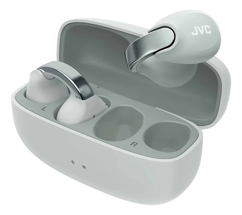 Audífonos Bluetooth Jvc Earcuffs De Estilo Oído Abierto Diseño Único Open Ear Inalámbricos Con Resistencia Al Agua Ipx4 Hasta 24 Horas De Duración De Batería | Ha-np1t (Gris)