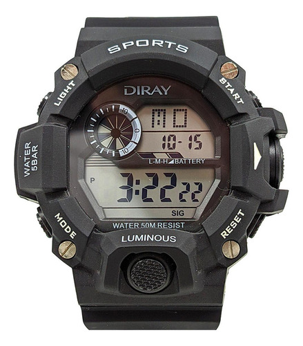 Relógio Pulso Esportivo 5atm Diray Digital 340g Preto