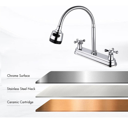 Grifo Llave Mezcladora Doble Comando Para Fregadero Cocina