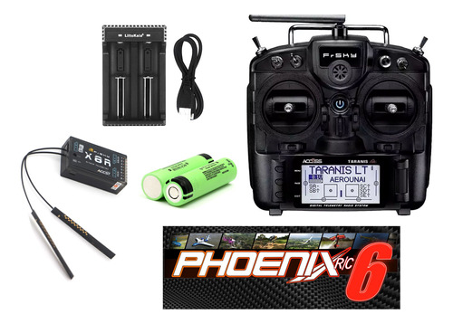 Kit Radio Frsky Taranis X9 Lite + X8r Bat Carreg Simulador