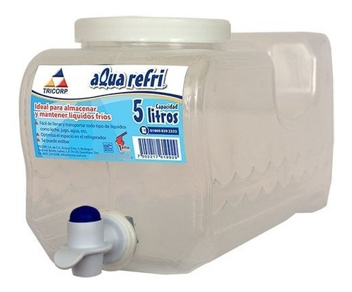 5 Dispensador De Agua Aqua Refri 5lts Tricorp