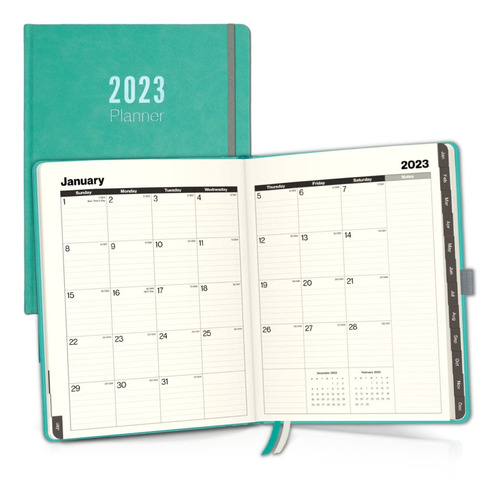 Dunwell Agenda Semanal Mensual 2023 (8.5 X 11 Pulgadas, Verd