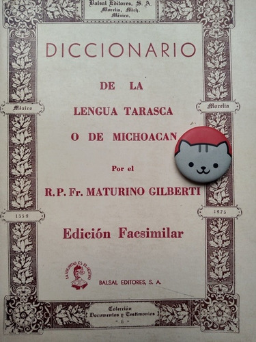 Libro Diccionario Lengua Tarasco Gilberti 120d7