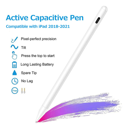 Caneta Stylus Capacitiva Ativa Para 2018-2021, Branca