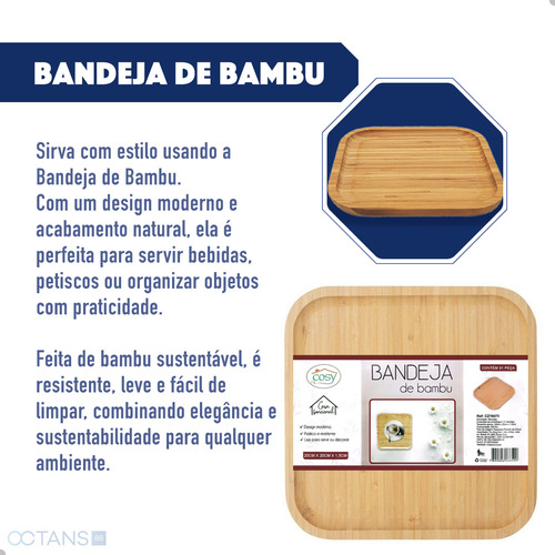 Cafeteira Coador 400ml + 2 Copos 80ml + Bandeja Bambu 20cm