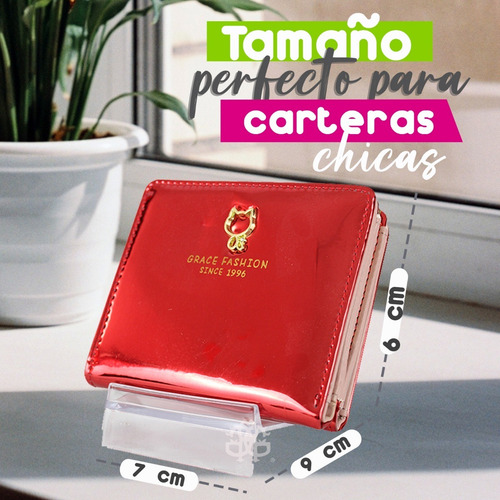 Paquete 5 Pz Exhibidor Chico De Carteras Acrilico 1 Espacio