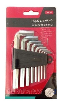 Kit 9 Llaves Allen Juego Hexagonales Resistente Satinado