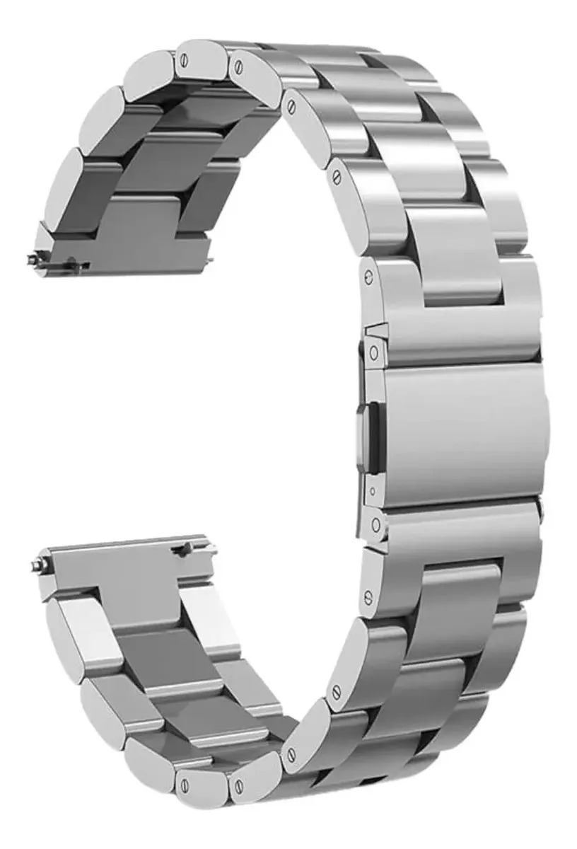 Pulseira Relógio Smartwatch Aço Inox 18mm 20mm 22mm 24mm Cor Prata Largura Da Pulseira 20 Cm