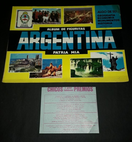 Album De Figuritas Argentina Patria Mia Vacio Impecable 1972