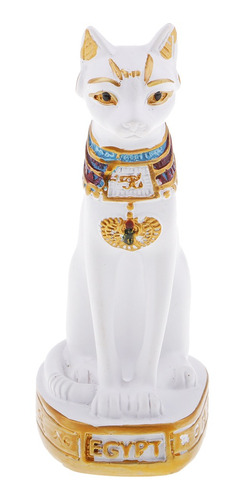 Preciosa Resina Egipcia Gato Diosa Estatua Escultura
