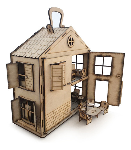 Casita Valija Fibrofacil Casa + 32 Muebles + Tobogan Oferta!