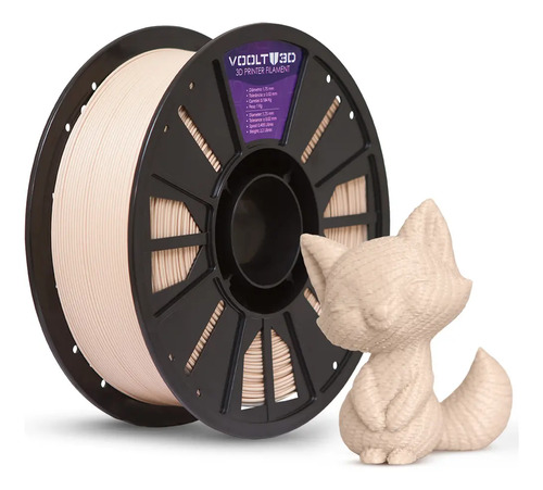 Filamento Pla Velvet efeito fosco premium 1kg Voolt3d cor bege caucasiano Voolt3D