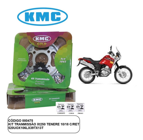 Kit Relação Kmc Transmissão Tenere 250 09 A 17 Lander 250 09