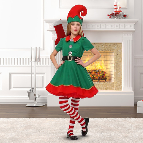 Disfraz De Ayudante De Papá Noel For Navidad, Gorro, Zapato