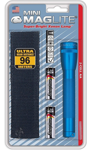 Linterna Maglite Mini Incandescente 2 Celdas Aa, Azul