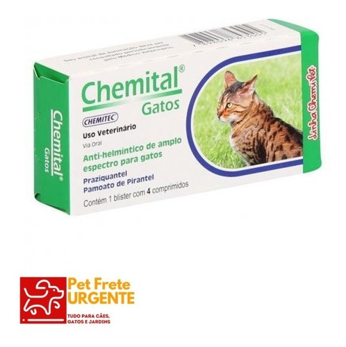 Chemital Gatos 4 Comprimidos | Vermífugo Para Gatos