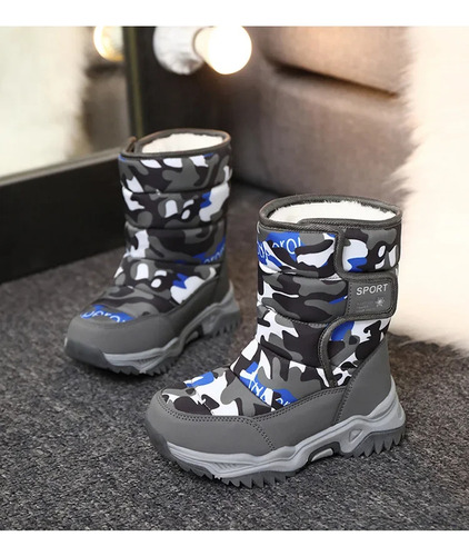 Botas De Nieve Impermeables Con Forro Polar Para Niños