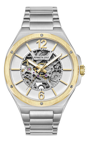 Reloj Hombre Kenneth Cole Kcwgl2220704 New York Color de la correa Plateado Color del bisel Dorado Color del fondo Plateado