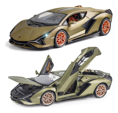 Lamborghini Sian Miniatura Metal Coche Con Luz Y Sonido 1/18