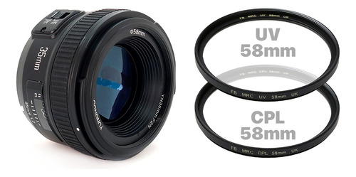Combo Lente Yn35mm Montura Nikon + Filtro Uv 58mm + Cpl 58mm