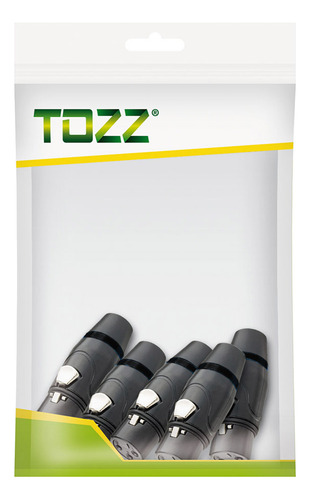 Kit 10 Plug Conector Xlr Cannon Macho Femea Corpo Met. Pt