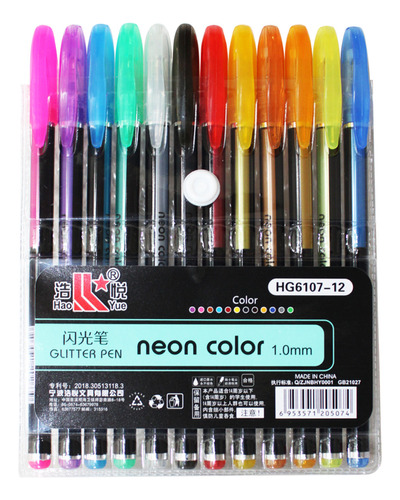 Set 120 Plumas Tinta De Gel Escolar Colores Glitter Neon 1mm