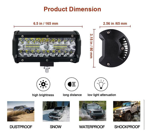 Barra De Luz Led De 7 Pulgadas, Luces De Vaina Led De 240w