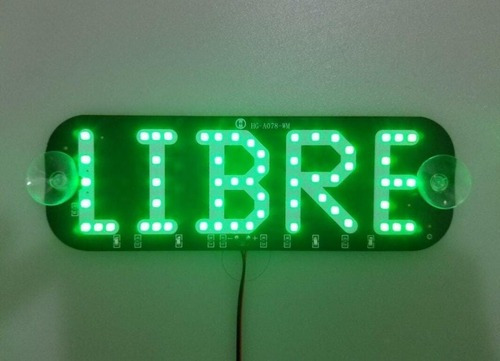 Letrero Luminoso 58 Led Para Auto Taxi Libre 12v