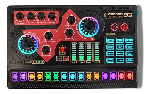 Tarjeta De Sonido En Vivo X5 Mezclador De Audio Multifunción Color Negro