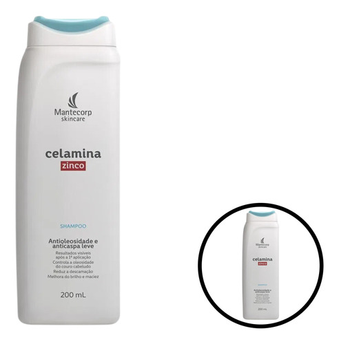 Shampoo Antioleosidade Caspa Celamina Zinco 200ml Mantecorp