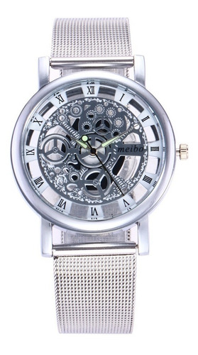 Reloj Tipo Metalicomecanicohombre Moda  Pila Caballero B123