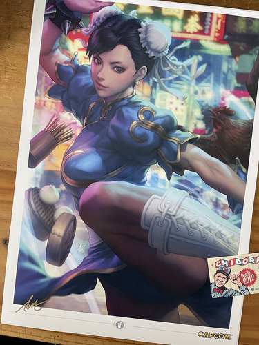 Print - Artgerm - Street Fighter Chun Li 2022 Firmada Sexy