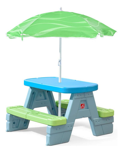 Step2 Sun & Shade - Mesa De Picnic Para Ninos Con Paraguas E