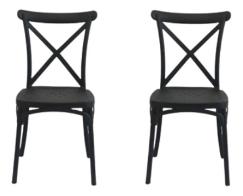 Cadeira de jantar Garden Life Katrina, estrutura de cor  preto, 2 unidades