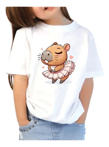 Remera Para Niñas De Capibara Bailarina