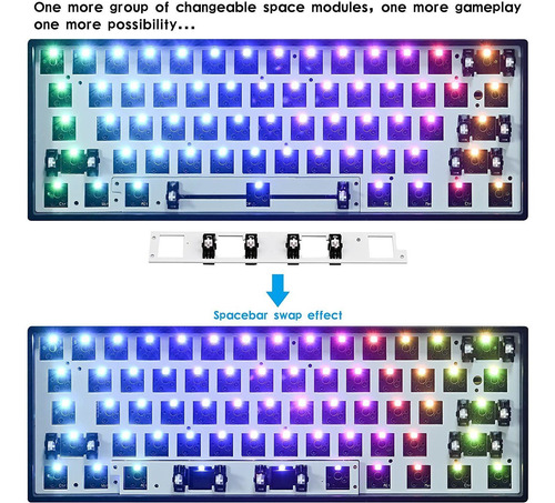 Gk61 Gk61x Pcb Plate Case 60 Teclado Personalizado Inte...