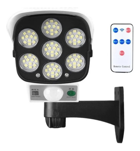 Foco Solar Tipo Camara+sensor De Movimiento + Control Remoto
