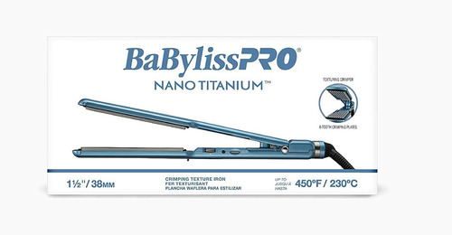 Máquina de waffles Babyliss Nano Titanium Zig Zag Ion 450 g azul 110 g