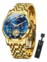 Comprar Olevs Hombres Relojes Negro Diamante Cronografo Moda 73rz5