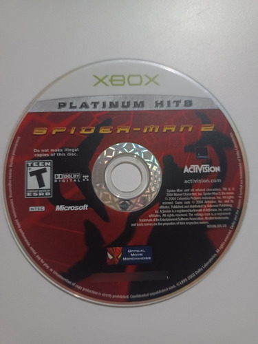 Xbox Clásico Spider-man 2 Sin Caja Sin Manual Original 