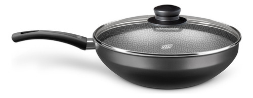 Wok Antiaderente Com Tampa 28cm 4,3l Grafite Mta